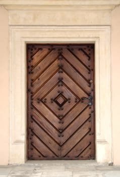 Door of a building in castle, Poland