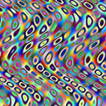 A very colorful, rainbow background texture that looks sort of like the spots on a peacock.