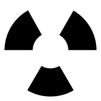 black and white symbol for nuclear or radioactive stuff