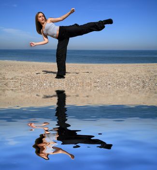 yoga on the coast and beach