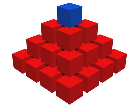 Pyramid made from cubes.