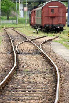 Railroad leading in two directions