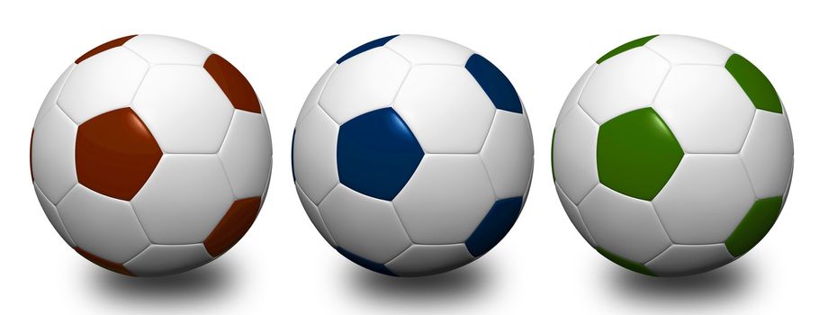 Soccer ball isolated on white background. Photorealistic 3D rendering.