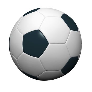 Soccer ball isolated on white background. Photorealistic 3D rendering.