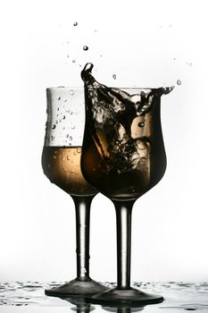 wine splash isolated on white