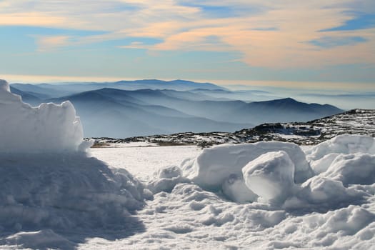 cold winter landscape with snow