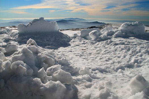 cold winter landscape with snow