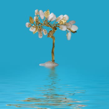 Tree of luck in water growing - abstract 