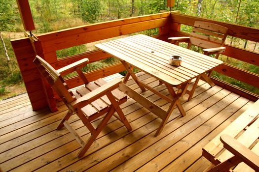 wooden chair in nature relaxation place