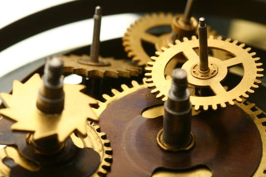 mechanical clock gear macro close up