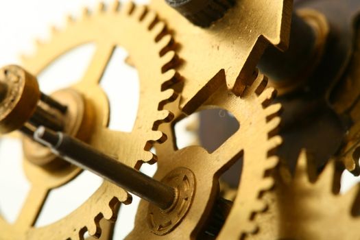 mechanical clock gear macro close up