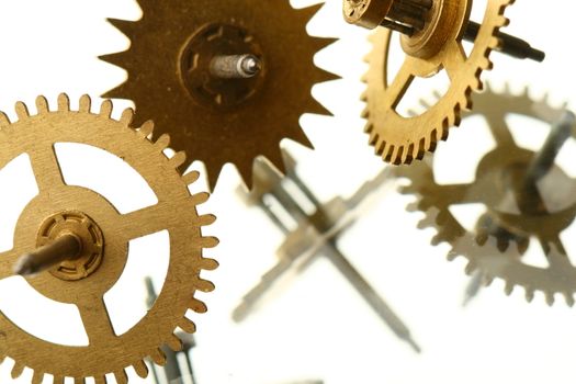 mechanical clock gear macro close up