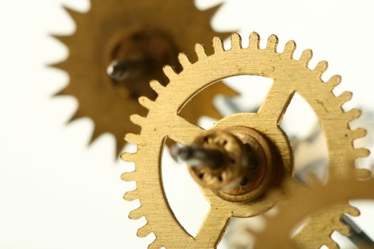 mechanical clock gear macro close up