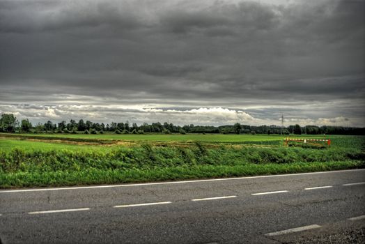 hdr shot of cremona city and its rural landscape