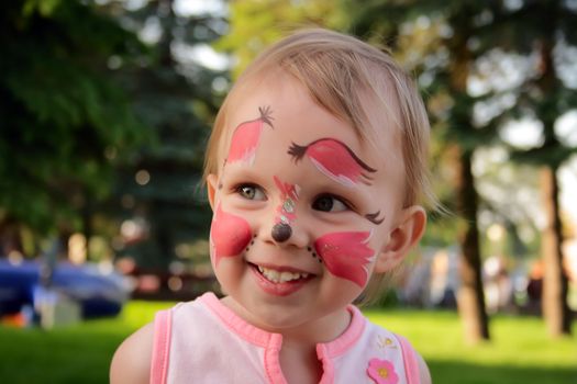 little beauty cute happy girl make-up squirrel