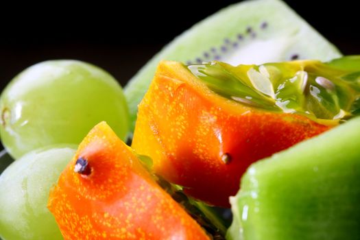 tropical fruit mix macro background