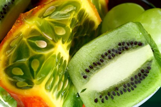 tropical fruit mix macro background
