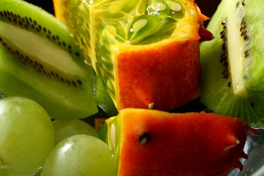 tropical fruit mix macro background