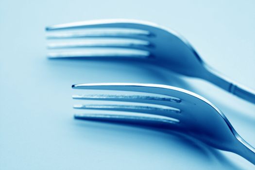 fork macro close up diner background