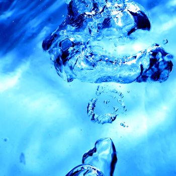 blue water bubbles macro close up