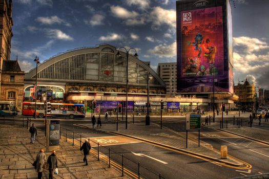 HDR image of Lime Street Station, Liverpool, UK