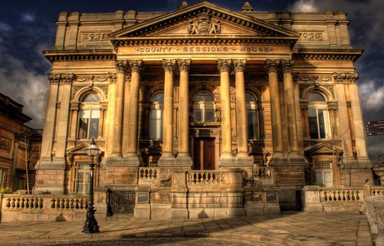 HDR image of County Sessions House in William Brown Street, Liverpool, England