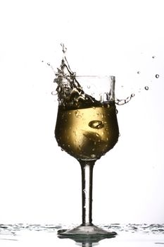 wine splash isolated on white