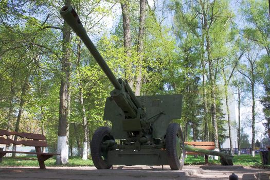 ZIS-3 Cannon in Kuznechiki village near Podol'sk town in Russia