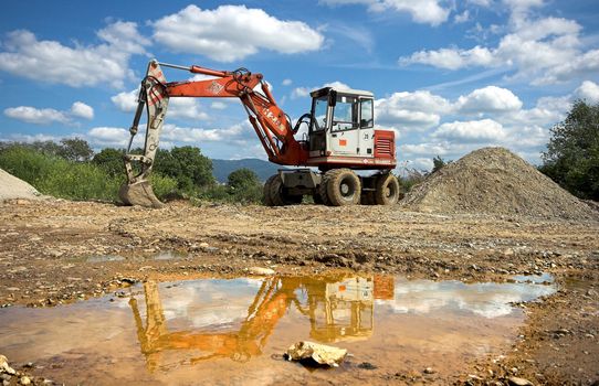 bulldozer in action