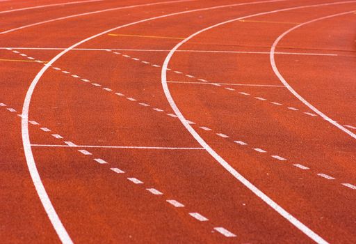 tracks on red field