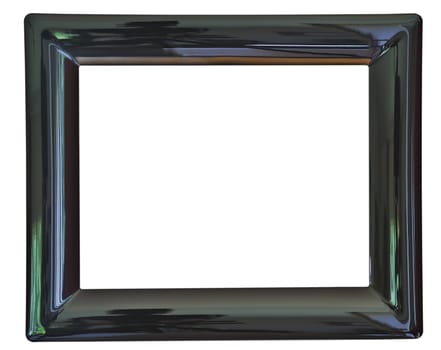 A black plastic frame, isolated on white, with white interior