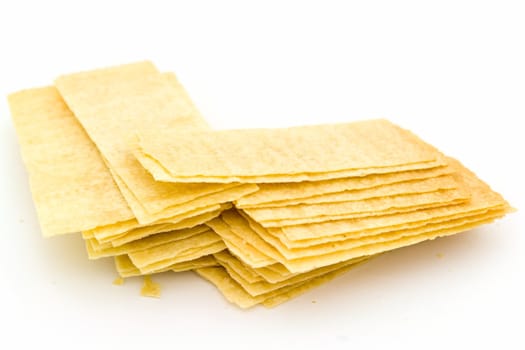 crisps. potato chips on a white background