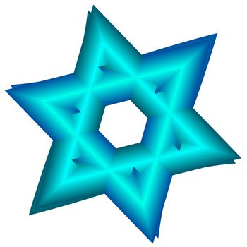 blue star of David, fractal generated