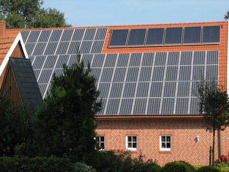 solar panels on a roof