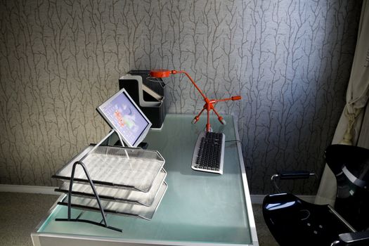 Office desk with the computer