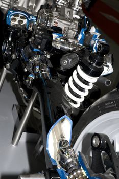 engine of modern motorcycle with all details