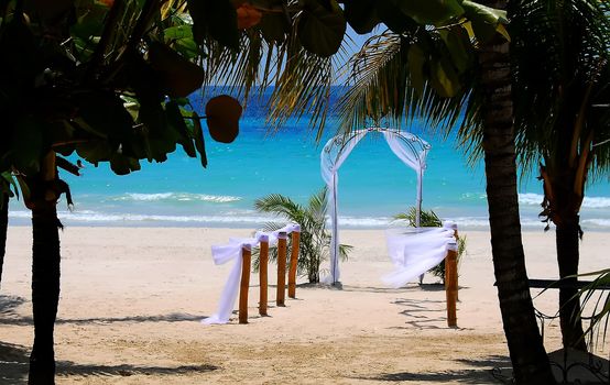 Wedding Arch on Beach in Jamaica
