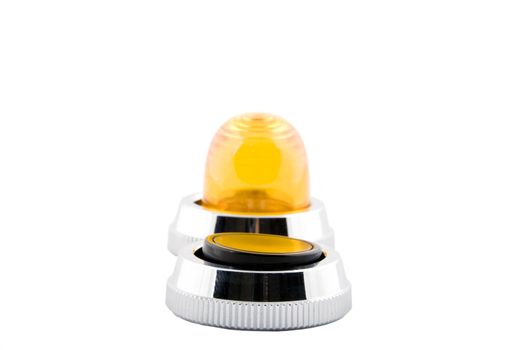 Power button and status indicator light on white background