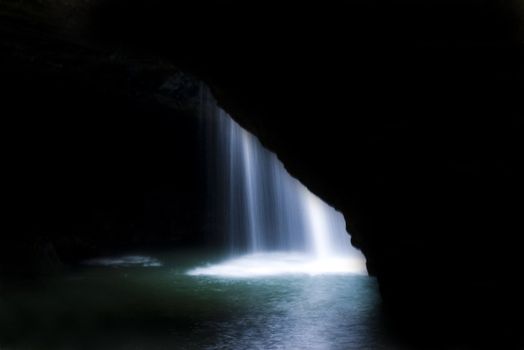 Natural Arch cave and waterfall on the gold coast