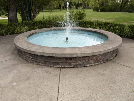 A simple fountain on the legislative grounds in Edmonton, Alberta, Canada.