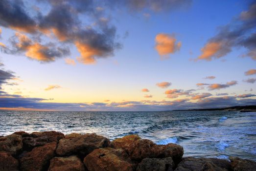 Sunset coastline Australia