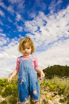 young girl at the beach in summer