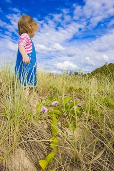 young girl at the beach in summer