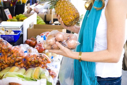 shopping for healthy food at the markets