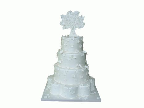 4 Layer Wedding Cake isolated on white