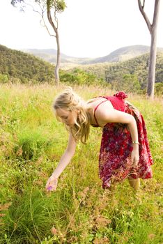 pretty young girl in the country