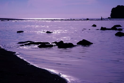 Dusk scene at a tropical sandy beach