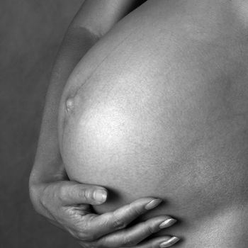 The pregnant woman on the ninth month