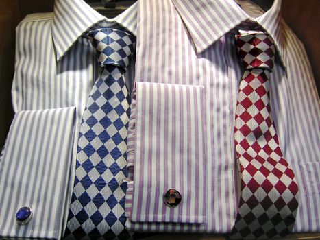 two chemises with tie and cuff link on cuff