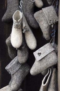 The Traditional russian winter footwear - valenki. The Handiwork.